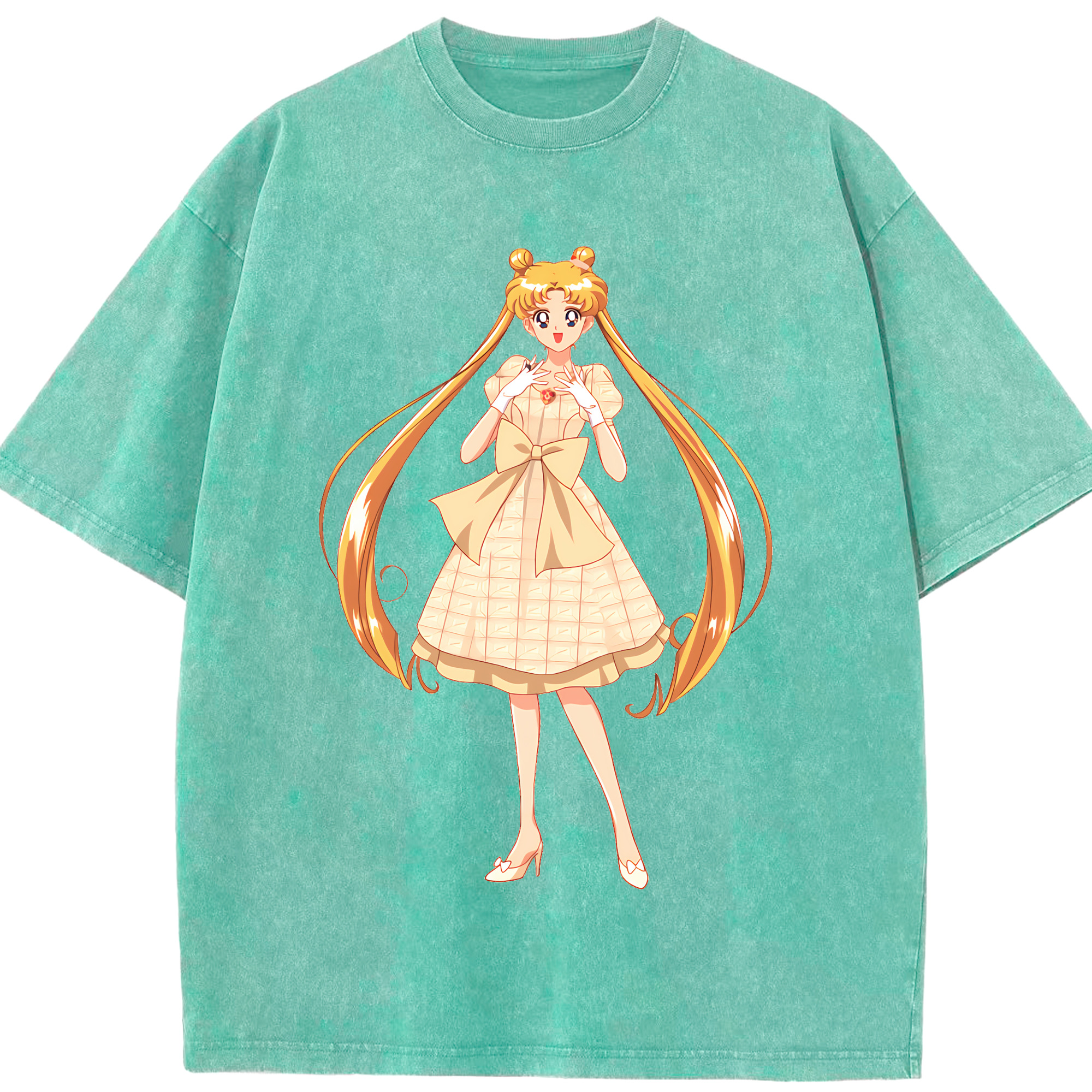 （画像用） 美少女戦士セーラームーン 愛野 美奈子 あいの みなこ Sailor Moon Aino Minako 綿100% ヴィンテージ風 半袖Tシャツ（フロントプリント）